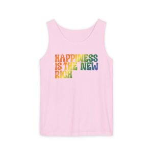 Tank Top with Motivational Design - "Happiness is The New Rich"