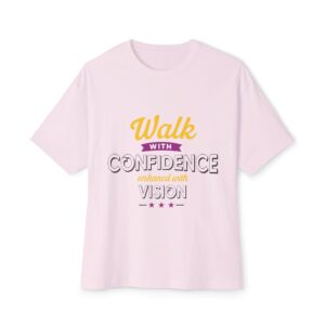 Confidence and Vision Oversized Tee, Motivational Tee, Relaxed Fit Shirt, Gift for Her/Him, Casual Outfit, Positive Vibes