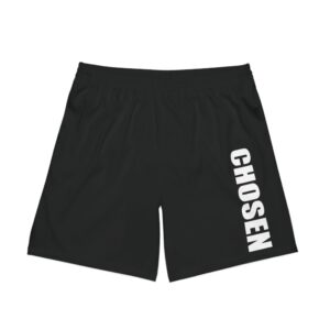 Men's Chosen Elastic Beach Shorts In Black, Summer Swimwear, Vacation Attire, Casual Leisure Wear, Outdoor Activities, Beach Parties