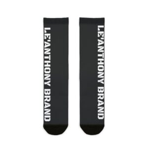 Black Crew Socks Le'Anthony Branding With Logo Side Print