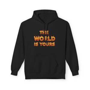 Vibrant Inspirational Fleece Hoodie - "The World Is Yours" - Cozy Gift, Unisex Pullover, Motivational Apparel, Everyday Wear, Travel [...]