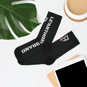Black Eco-Friendly Printed Socks, Sustainable Fashion Gift, Recycled Material Footwear, Comfortable Everyday Wear, Unique Gift for Him/Her