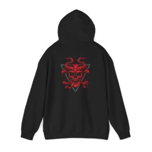Devil Skull Hoodie – Red Gothic Demon Graphic Pullover