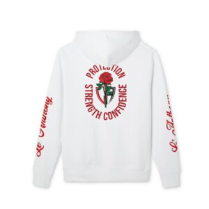 Protection Rose Hoodie — 'Protection Strength Confidence' Floral Graphic