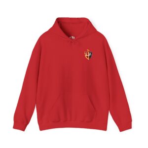 Shield & Flame Hoodie — 'Love, Protection, Strength, Confidence' Graphic Sweatshirt