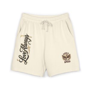 Fleece Sweat Shorts — "Godly Speed" Cream Athletic Lounge Shorts