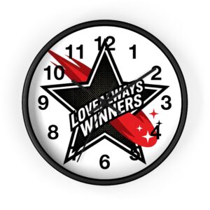 Winners Star Wall Clock — 'Love Always Winners' Retro Graphic Clock