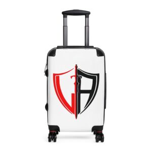 Shield & Sword Suitcase – Red & Black Knight Crest Carry-On