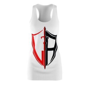 Racerback Dress - Red & Black Shield Motif with "Protection Strength Confidence"