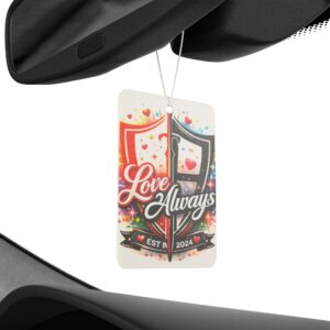 Love Always Car Air Freshener – Romantic 'Est. 2024' Heart Shield Design