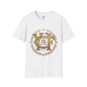 Free From All Evil T‑Shirt — Faith-Inspired Gold Monogram Tee