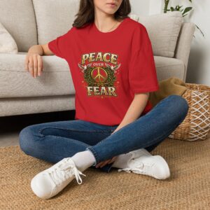 Peace Over Fear T‑Shirt — Vintage Peace Sign & Doves Graphic Tee