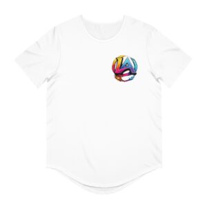 Men's Curved Hem Tee — Colorful 'LA' Leanthony Band Logo Graphic