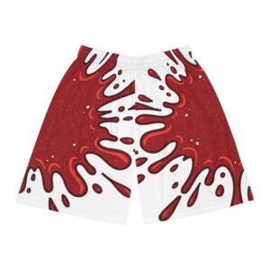 "LeAnthonyBrand"Red Splash All-Over Print Basketball Shorts