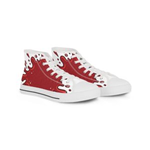 "LeAnthonyBrand"Red Paint Drip High-Top Sneakers — Men's Artistic Streetwear Shoes