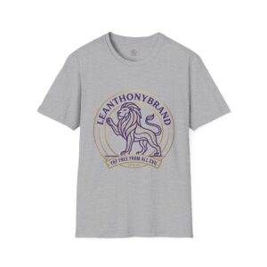 Lion Crest T-Shirt — 'Leanthonybrand' Emblem with "Be Free From All Evil" Banner