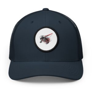 Embroidered Motorcycle Skull Patch Trucker Cap