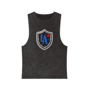 LA Shield Logo Tank Top — LeAnthony Brand Stonewash Sleeveless Tee