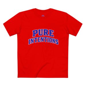 T-Shirt — "Pure Intentions" Retro Collegiate Tee (Red)