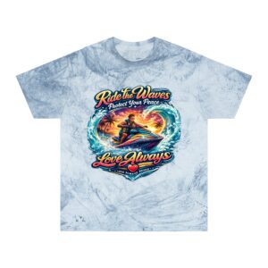 Ride the Waves T-Shirt — "Protect Your Peace, Love Always" Jet Ski Surf Graphic