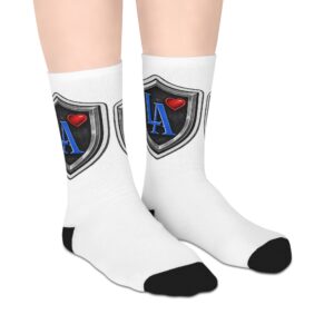Shield Heart Socks — Cute Crest Mid‑Length Socks