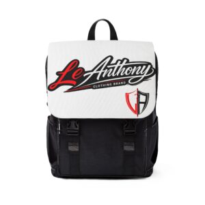 LeAnthony Logo Backpack — Casual Shoulder Backpack with Script Logo & Shield Emblem