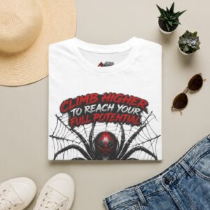 Spider Climb T-Shirt — "Climb Higher to Reach Your Full Potential" Motivational Tee