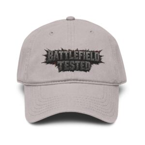 Washed Baseball Cap — "Battlefield Tested" Military Patch Hat
