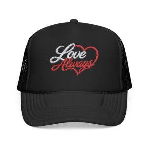 Trucker Hat — "Love Always" Embroidered Heart Cap