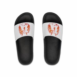 Flaming Heart Slide Sandals — Men's Flame Graphic Slides