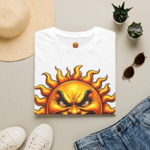 LeAnthonyBrand Cool  Sun T-Shirt — Retro Fiery Sun Face Graphic Tee