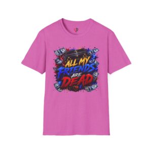 T-Shirt — "All My Friends Are Dead" Coffin Graphic Tee