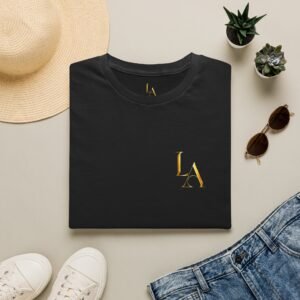 LA Monogram T‑Shirt — Minimal Gold Logo Tee