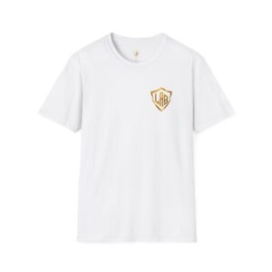 Shield Monogram T‑Shirt — Gold 'LAB' Crest