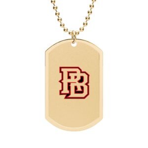 Dog Tag Necklace — Retro “RB” Monogram Military Style Pendant (Gold or Silver)