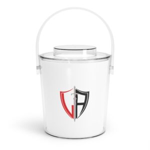 "LeAnthonyBrand" Acrylic Ice Bucket with Tongs — Shield Logo Bar Cooler