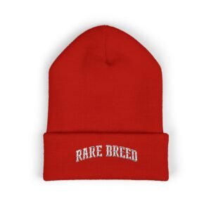 Embroidered 'Rare Breed' Cuffed Beanie – Bold Yellow Knit Hat