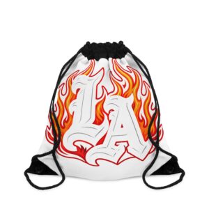 Drawstring Bag — LA Flame Gothic Monogram Drawstring Bag