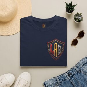 LeAnthony"Love Always Brand Shield Of Protection — Retro Gold & Red 'LAB' Chest Emblem, Casual Graphic Tee